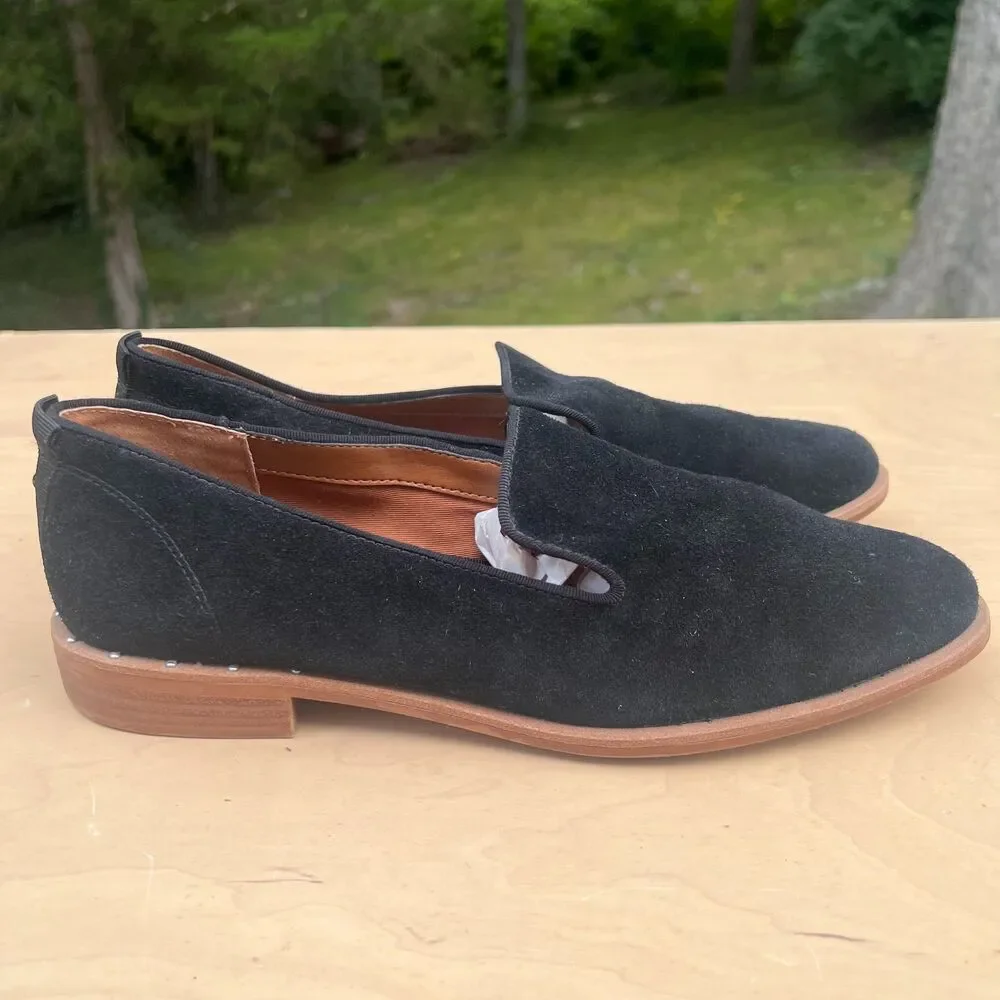 Franco Sarto Women's JEELA Black Slipper Leather Low Heel Slip On Shoes Used 9